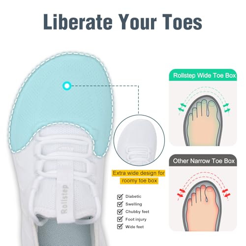 Rollstep Ultra Light Breathable Wide Toe Box Sneakers for Women